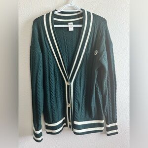 Victoria’s Secret Green Cable Knit Cardigan Sweater